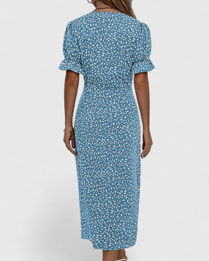 Greer | Ditsy Floral Midi Dress with Buttons