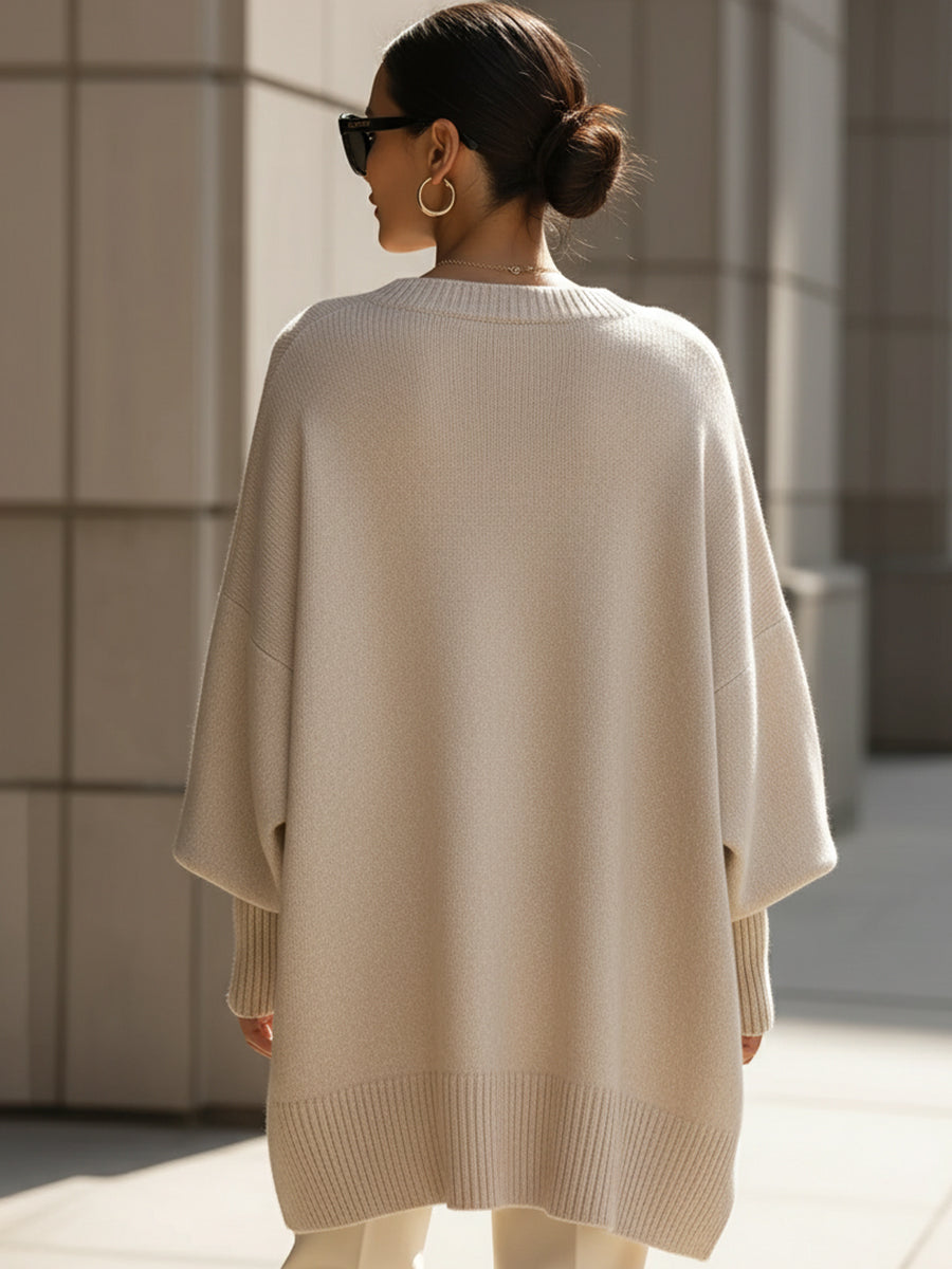 Riley | Oversized Poncho Sweater with Long Sleeves