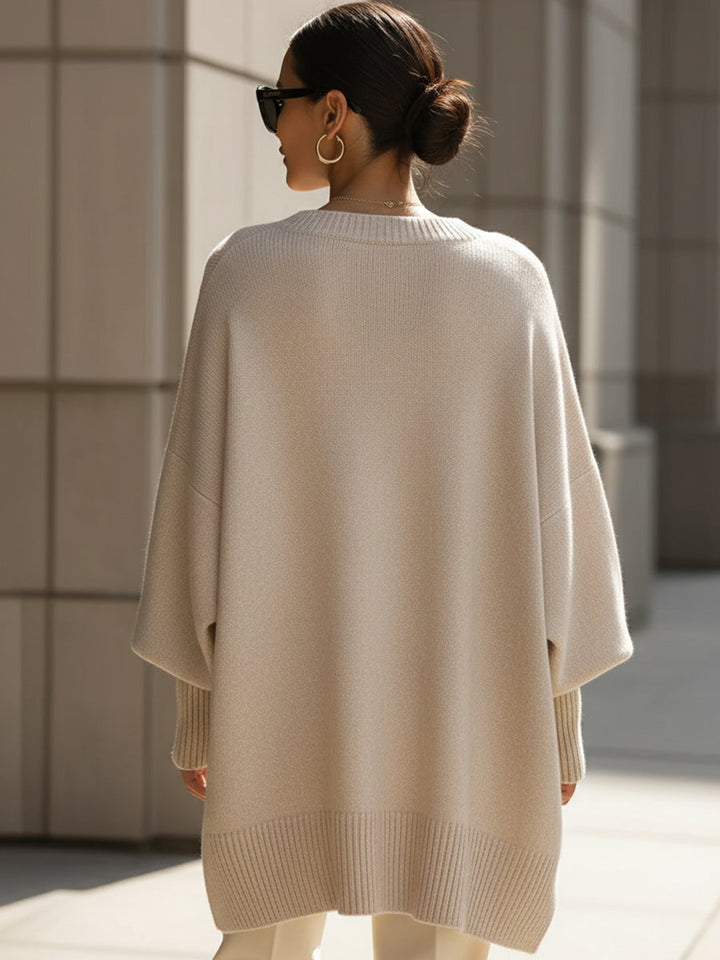 Riley | Oversized Poncho Sweater with Long Sleeves