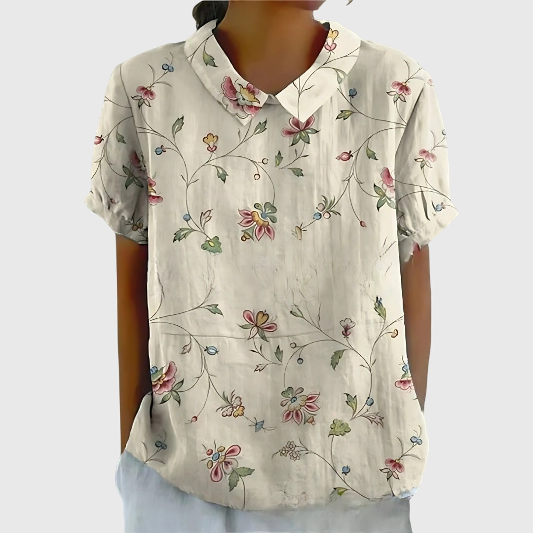 Morag | Floral Print Blouse with Collar
