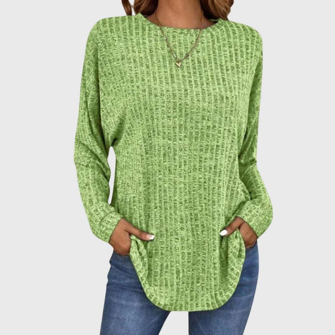 Venetia | Textured Knit Long Sleeve Tunic Top