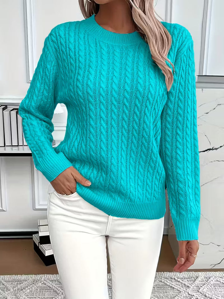 Eulalia | Cable Knit Sweater with Crew Neck