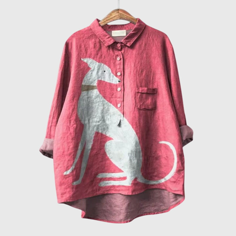 Adeline | Dog Print Blouse