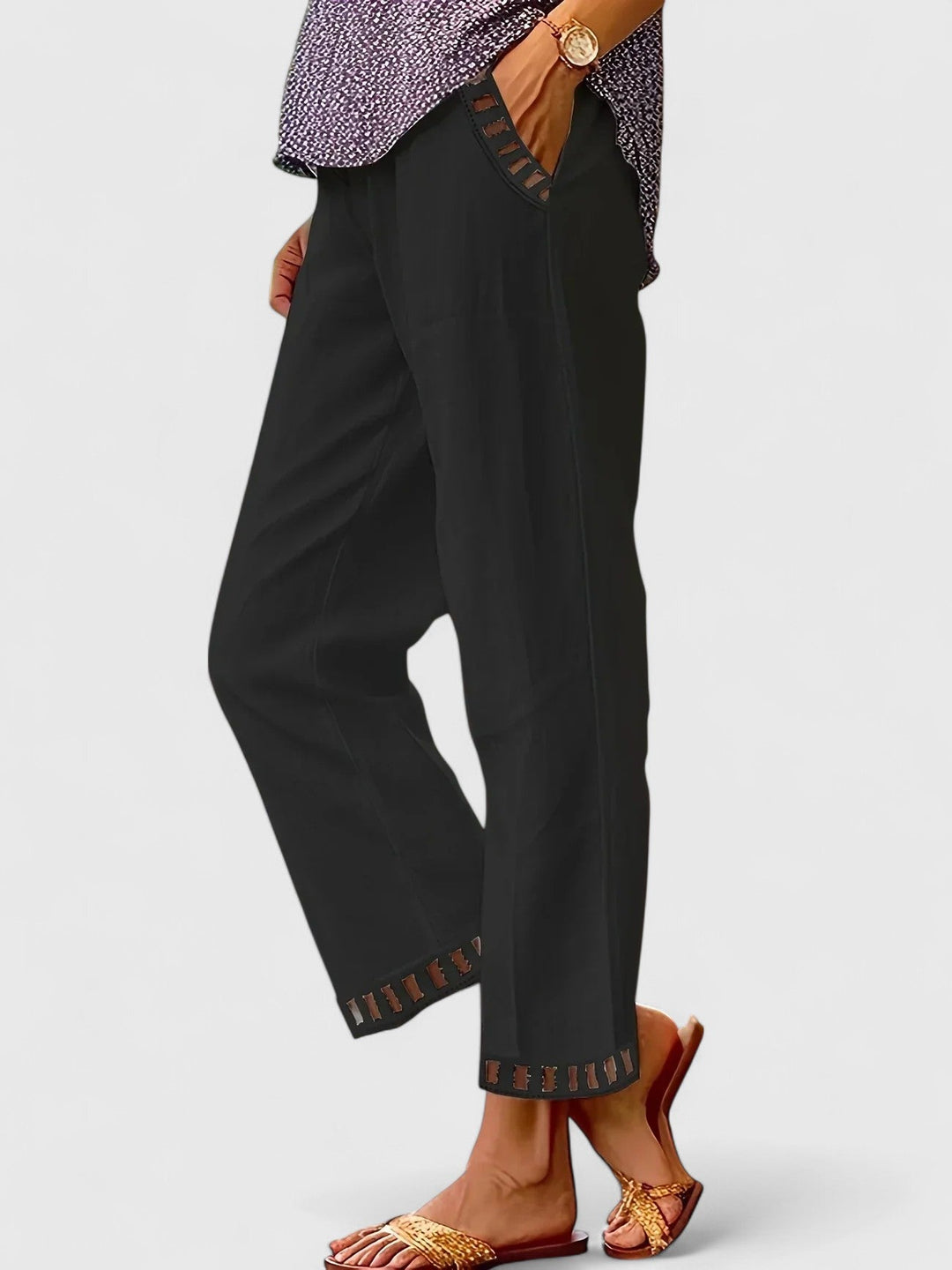 Gaynor | Cropped Capri Pants with Contrast Trim