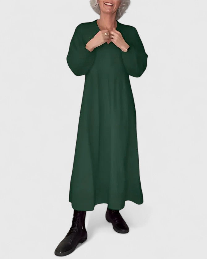 Esperance-Rose | Empire Waist Maxi Dress with Long Sleeves
