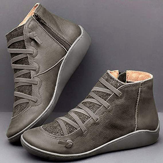 Camila | Lace-Up Ankle Boots Zipper