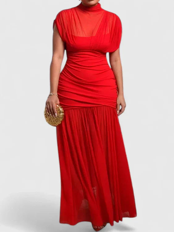 Tamsyn | High Neck Draped Maxi Dress