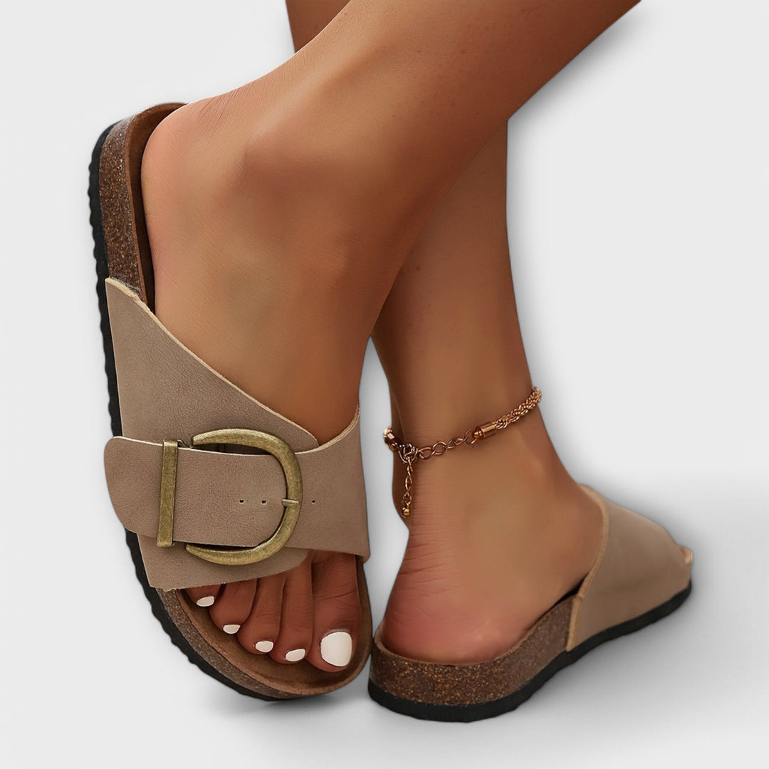Juliet | Single Strap Buckle Slide Sandals
