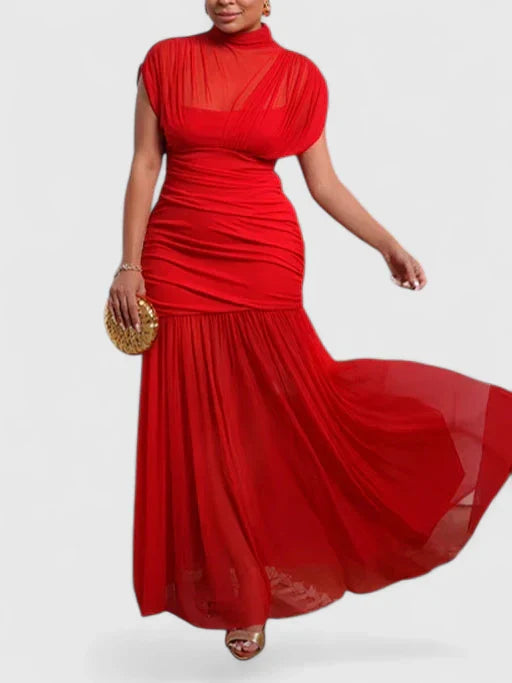 Tamsyn | High Neck Draped Maxi Dress
