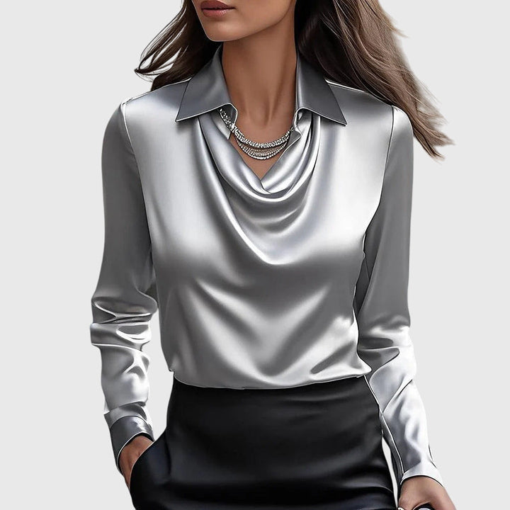Atara | Pleated Neckline Elegant Blouse