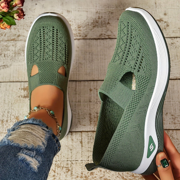 Juana | Knit Slip-On Wedge Sneakers with Cutouts
