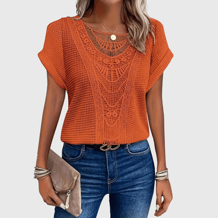 Verdi | Crochet Lace Detail Blouse Short Sleeve