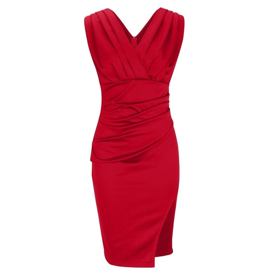 Delinda | Fitted V-Neck Dress