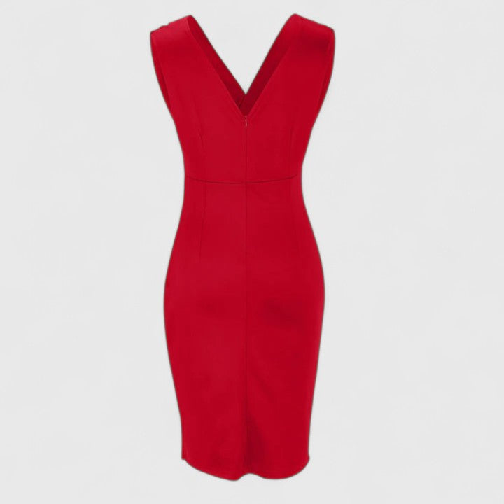 Elfriede | Fitted V-Neck Slit Dress