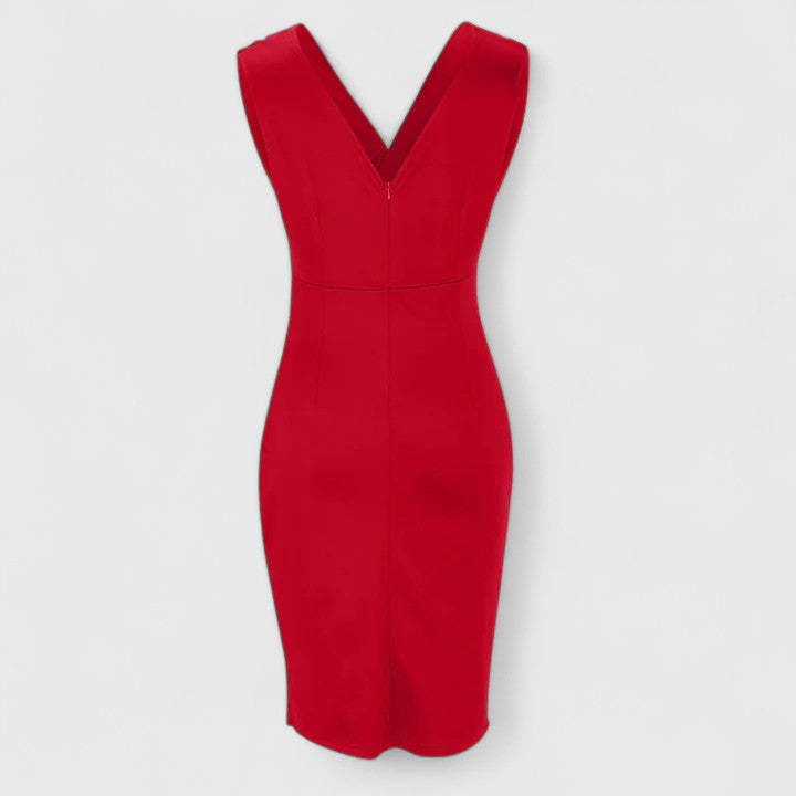Faustina | Ruched V-Neck Bodycon Dress
