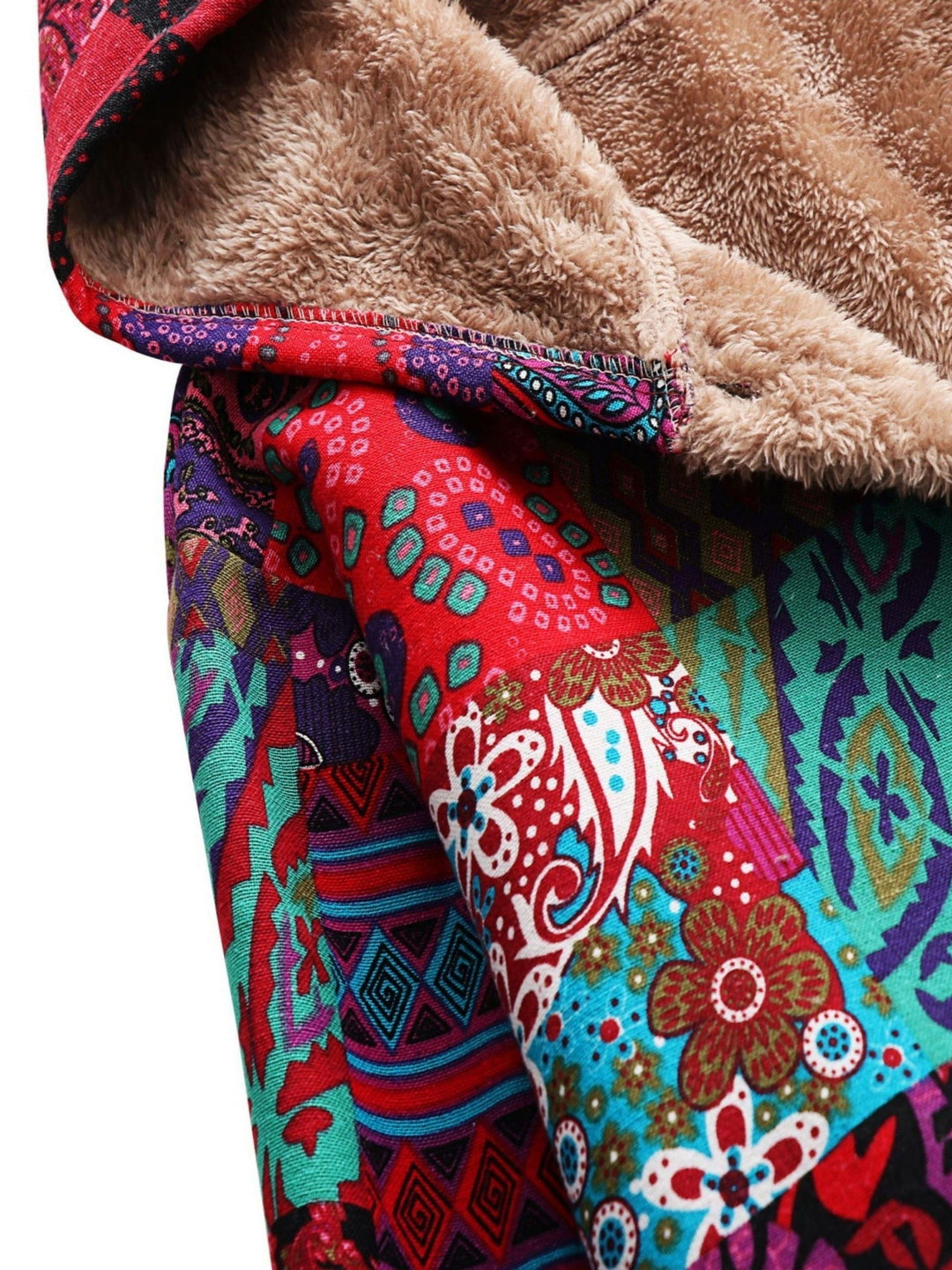 Estella | Patchwork Hooded Fleece Winter Coat