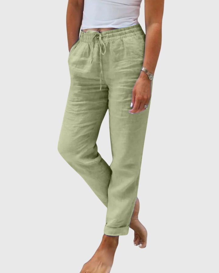 Cassia | Relaxed Drawstring Linen Pants with Pockets