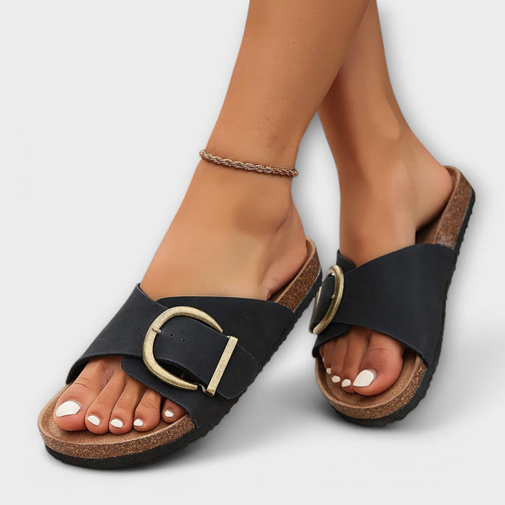 Juliet | Single Strap Buckle Slide Sandals