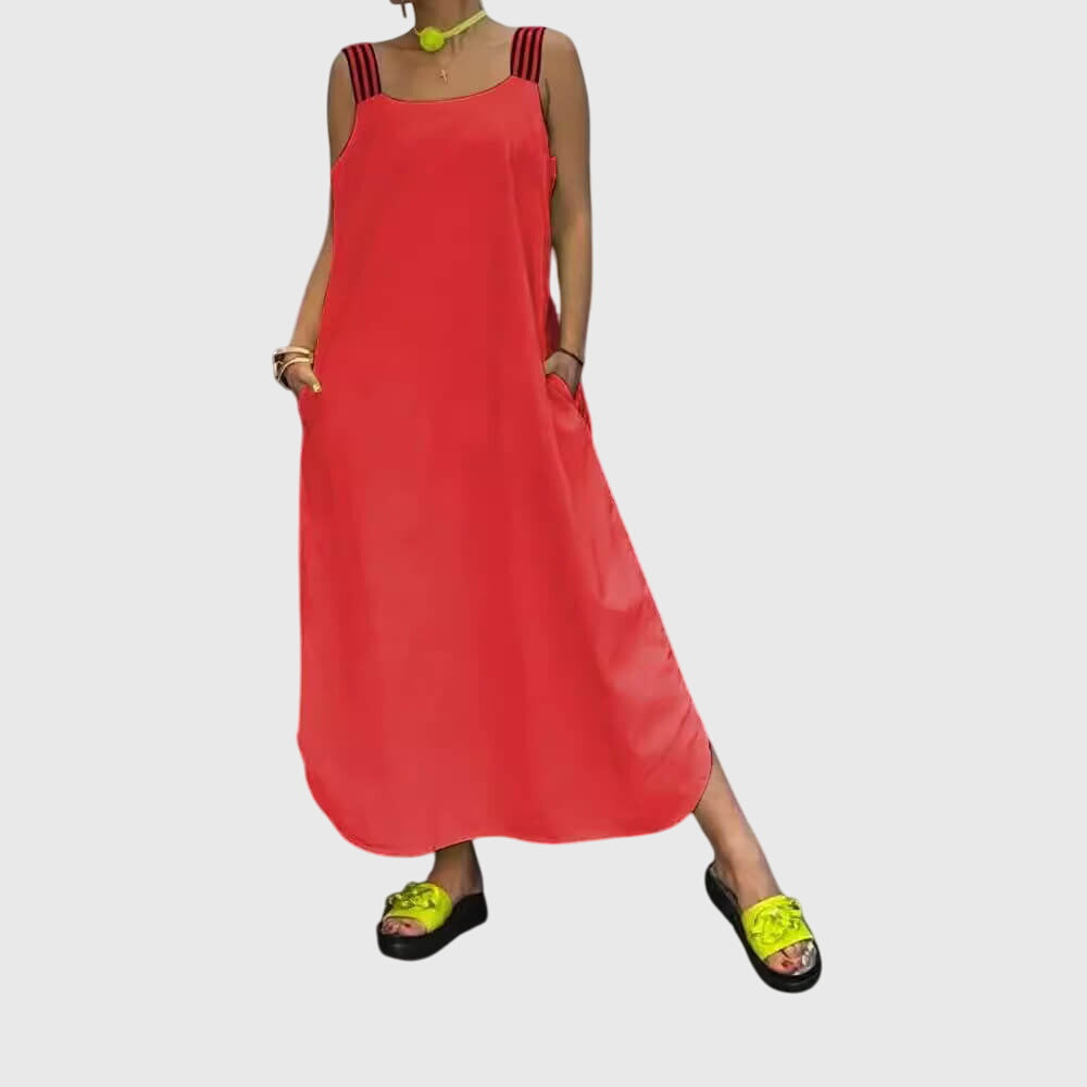 Cosette | Sleeveless Strappy Maxi Dress with Pockets