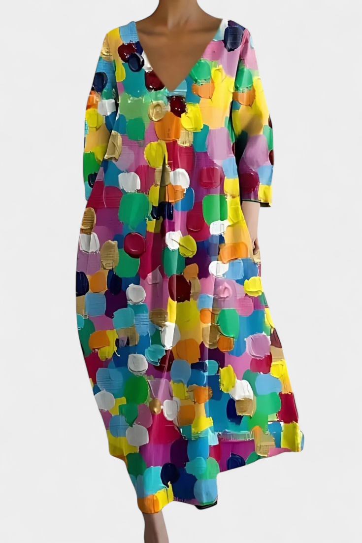 Annina | Comfortable V-Neck Midi Dress