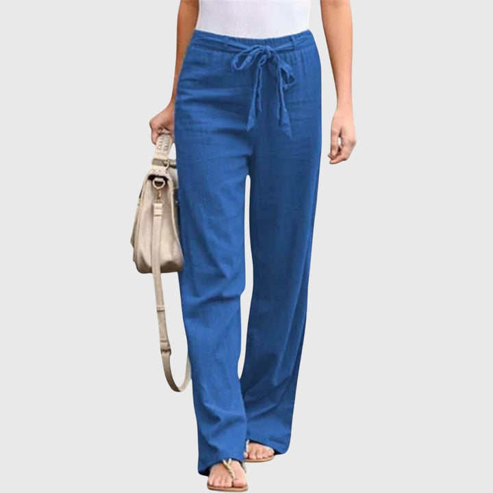 Mariel | Wide Leg Linen Pants with Tie Belt