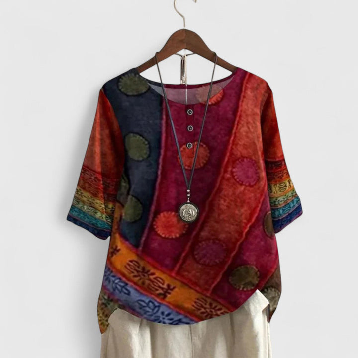 Ashely | Patchwork Boho Top