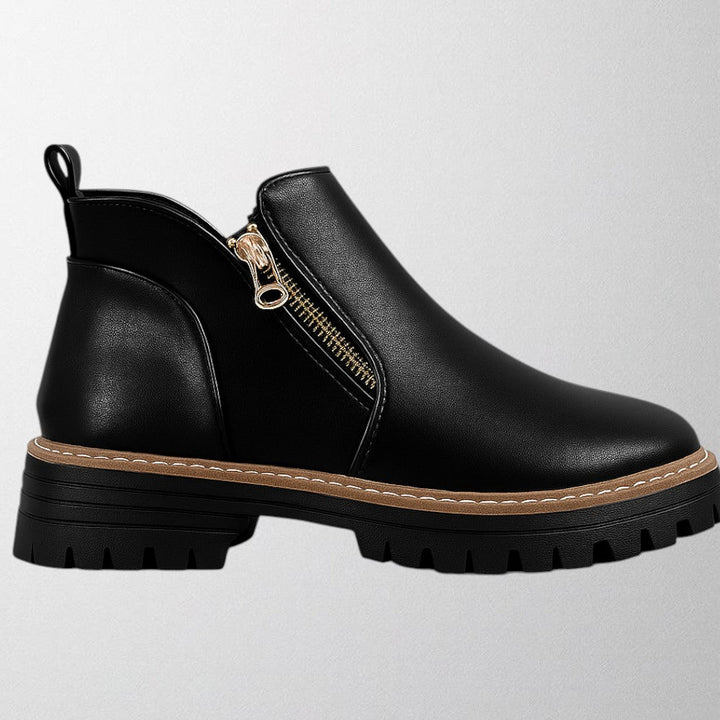 Trista | Black Side Zip Chelsea Boots Platform