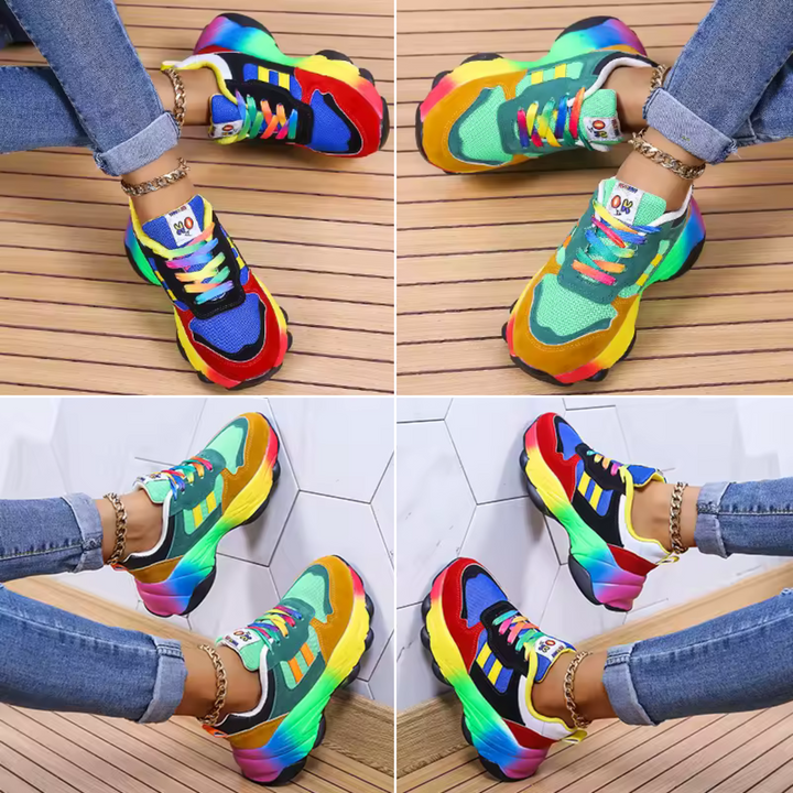 Kate | Colorblock Platform Sneakers Lace-Up