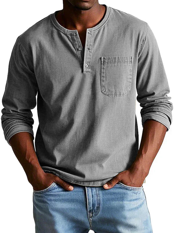 Cole | Casual Henley Long-Sleeve Shirt