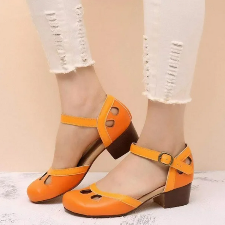 Ketty | Cutout Mary Jane Flats with Ankle Strap