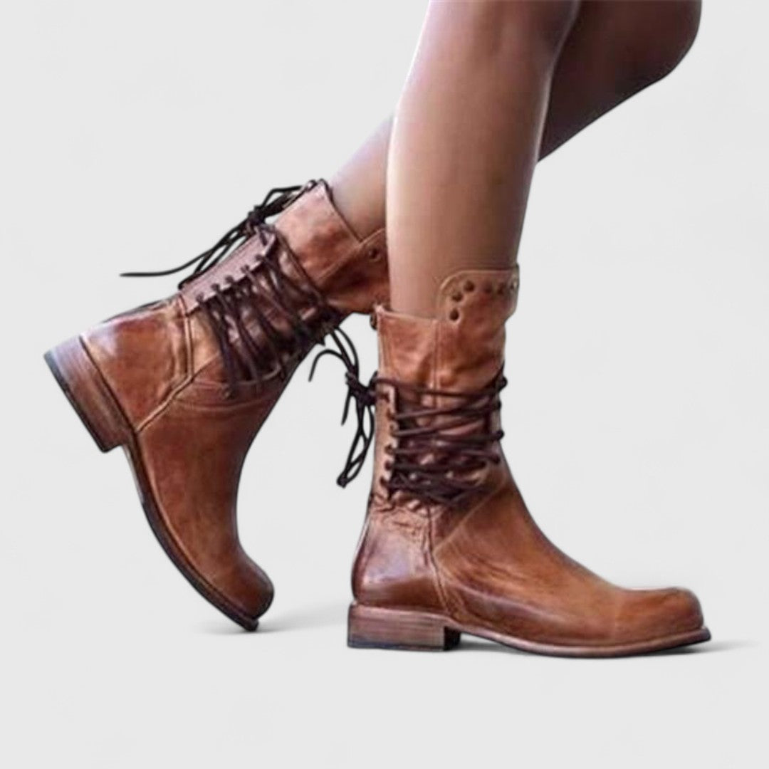 Phoenix | Studded Lace-Up Ankle Boots