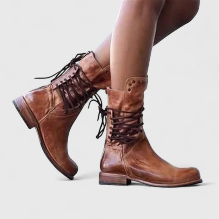 Phoenix | Studded Lace-Up Ankle Boots