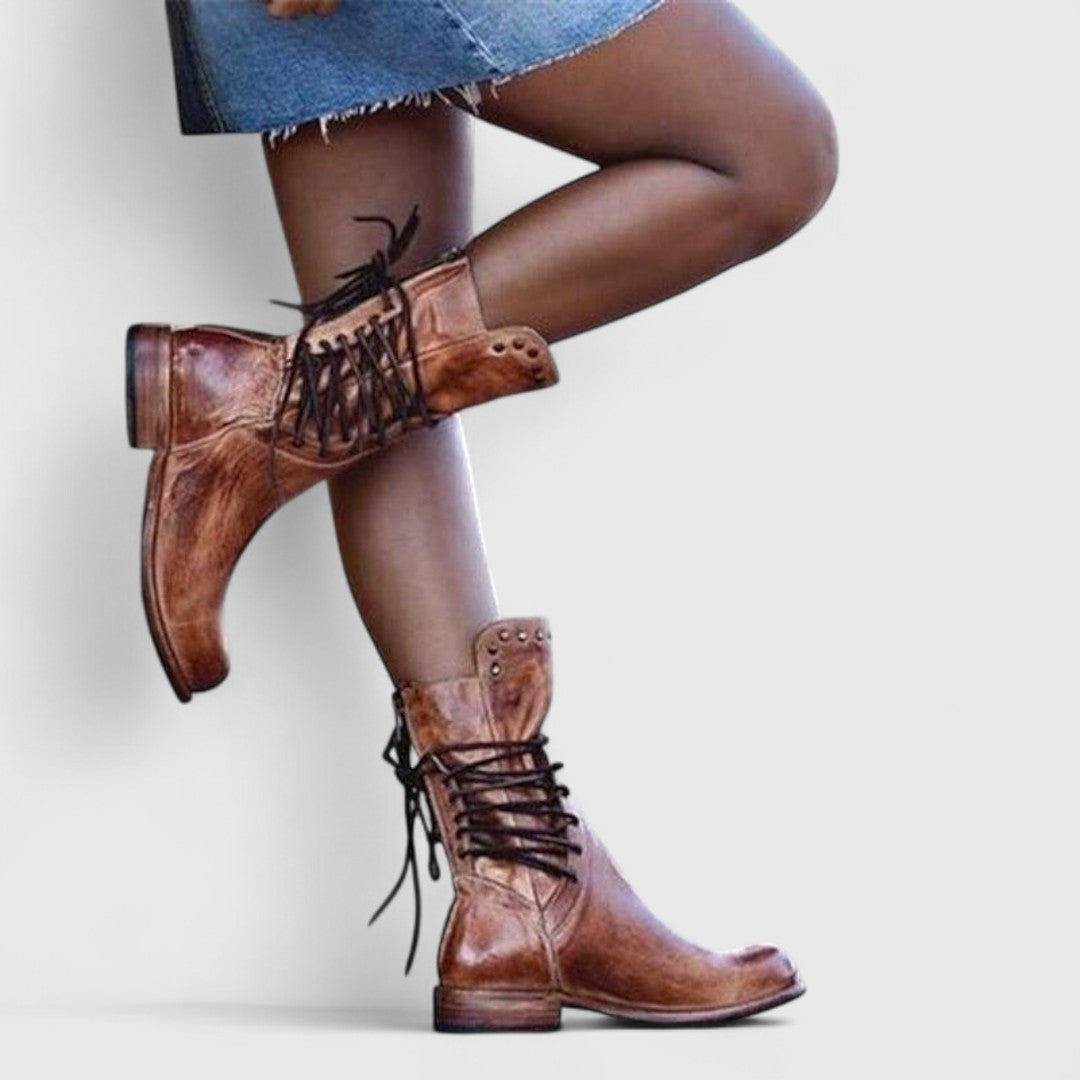 Phoenix | Studded Lace-Up Ankle Boots
