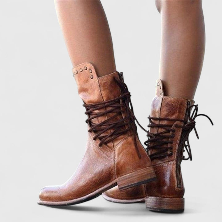 Phoenix | Studded Lace-Up Ankle Boots