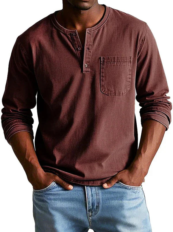 Cole | Casual Henley Long-Sleeve Shirt