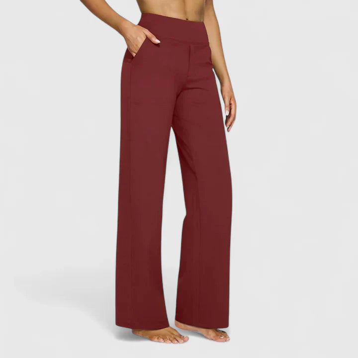Lindsay | High Waist Wide Leg Pants with Pockets