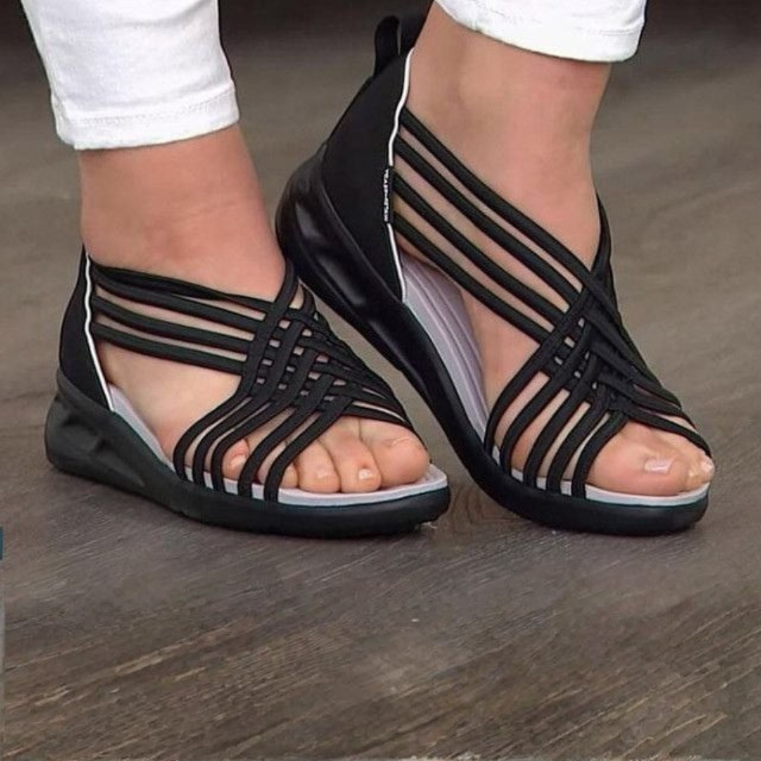 Amparo | Strappy Wedge Sandals with Open Toe