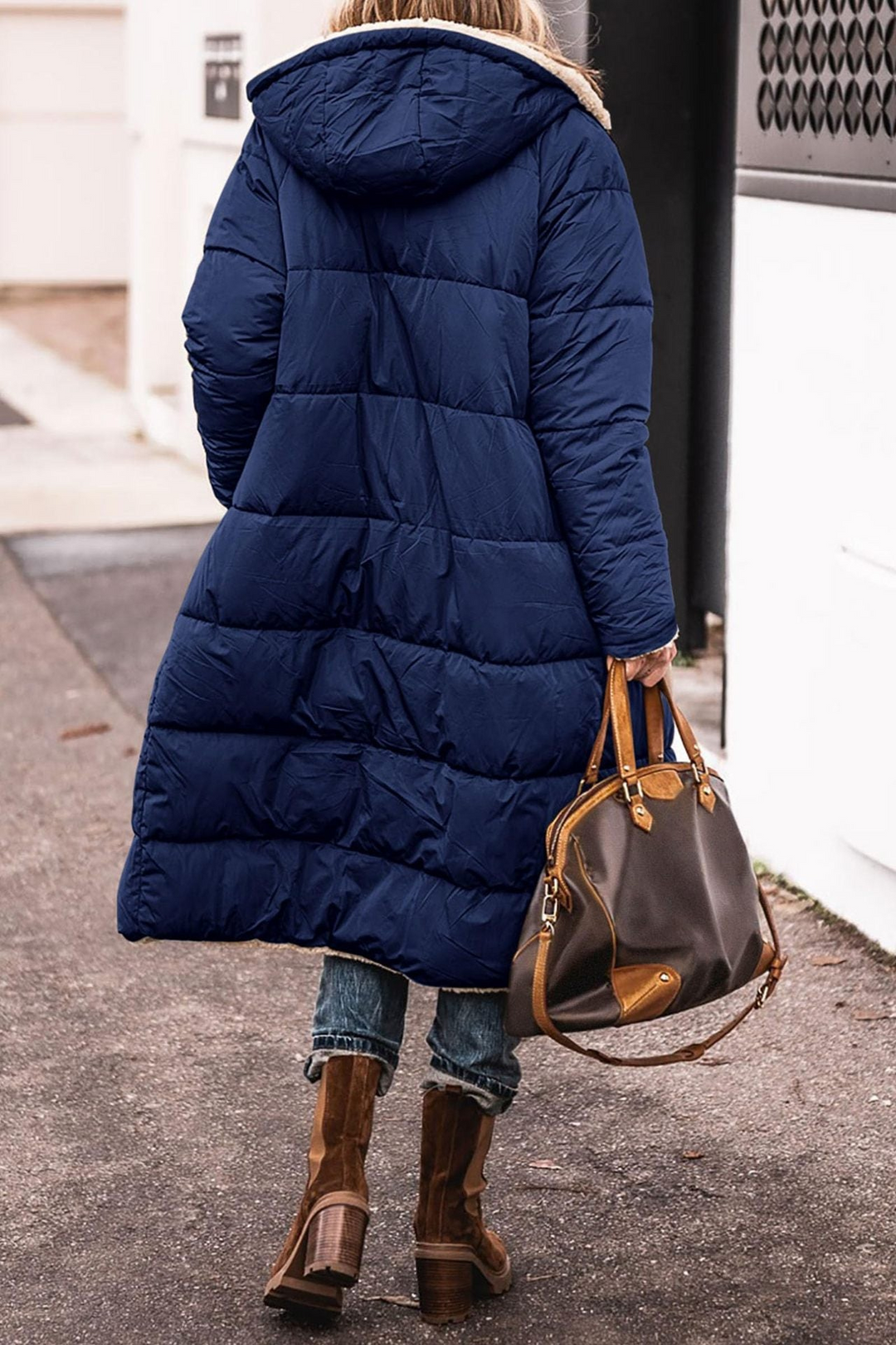 Nadine | Reversible Sherpa Lined Long Puffer Coat