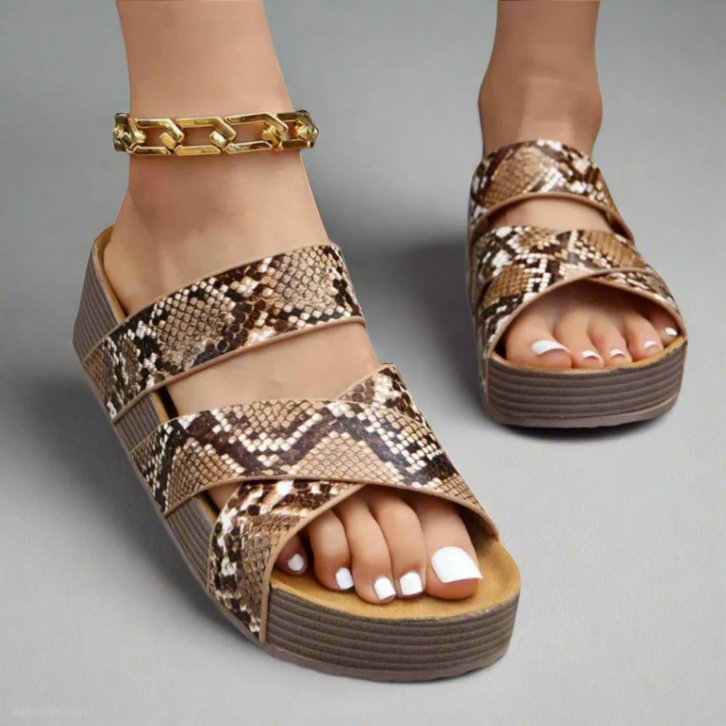 Silvana | Woven Cross Strap Platform Sandals