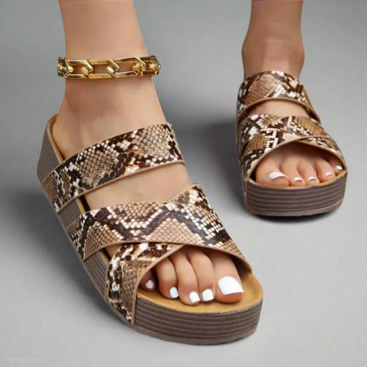 Silvana | Woven Cross Strap Platform Sandals
