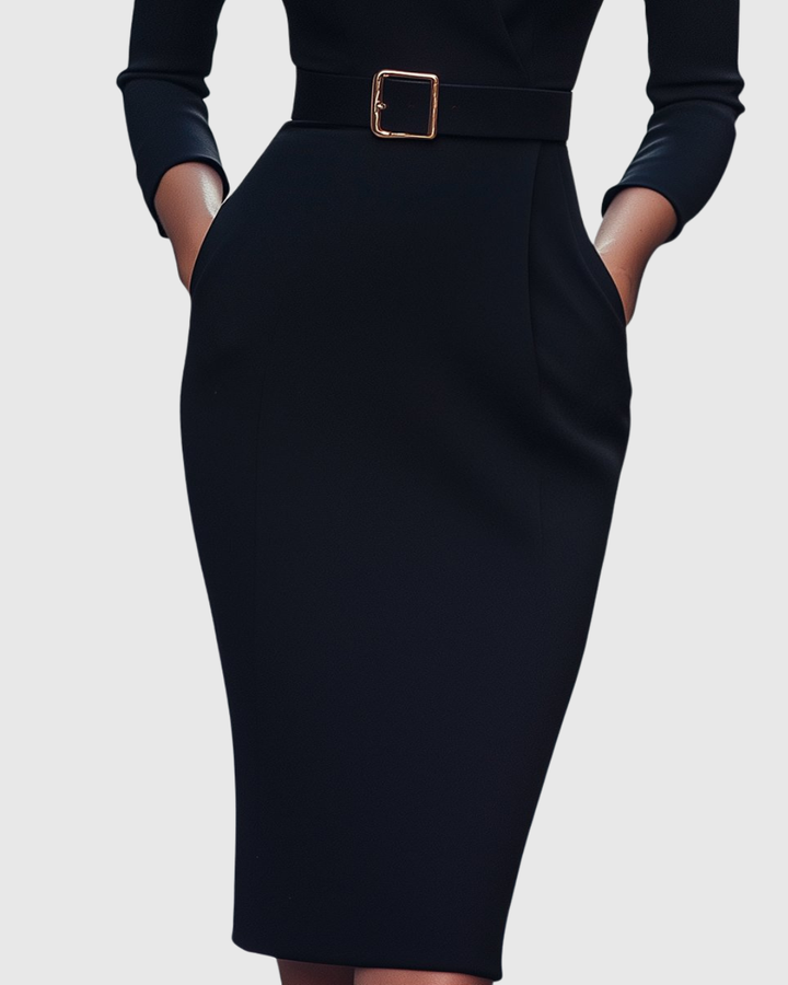 Deneen | Mock Wrap Midi Dress