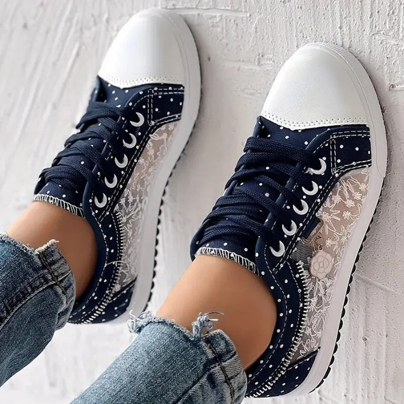 Spencer | Floral Mesh Lace-Up Sneakers