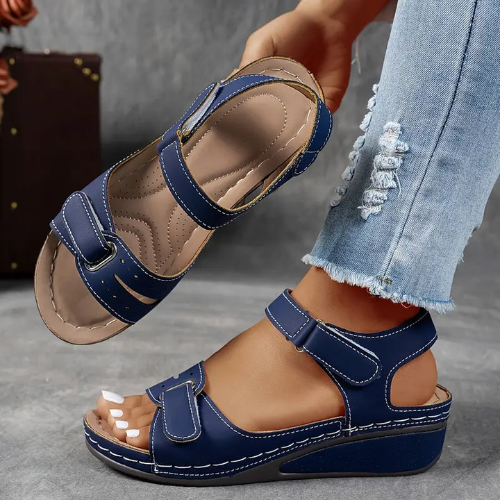 Rhoda | Wedge Sandals with Velcro Straps