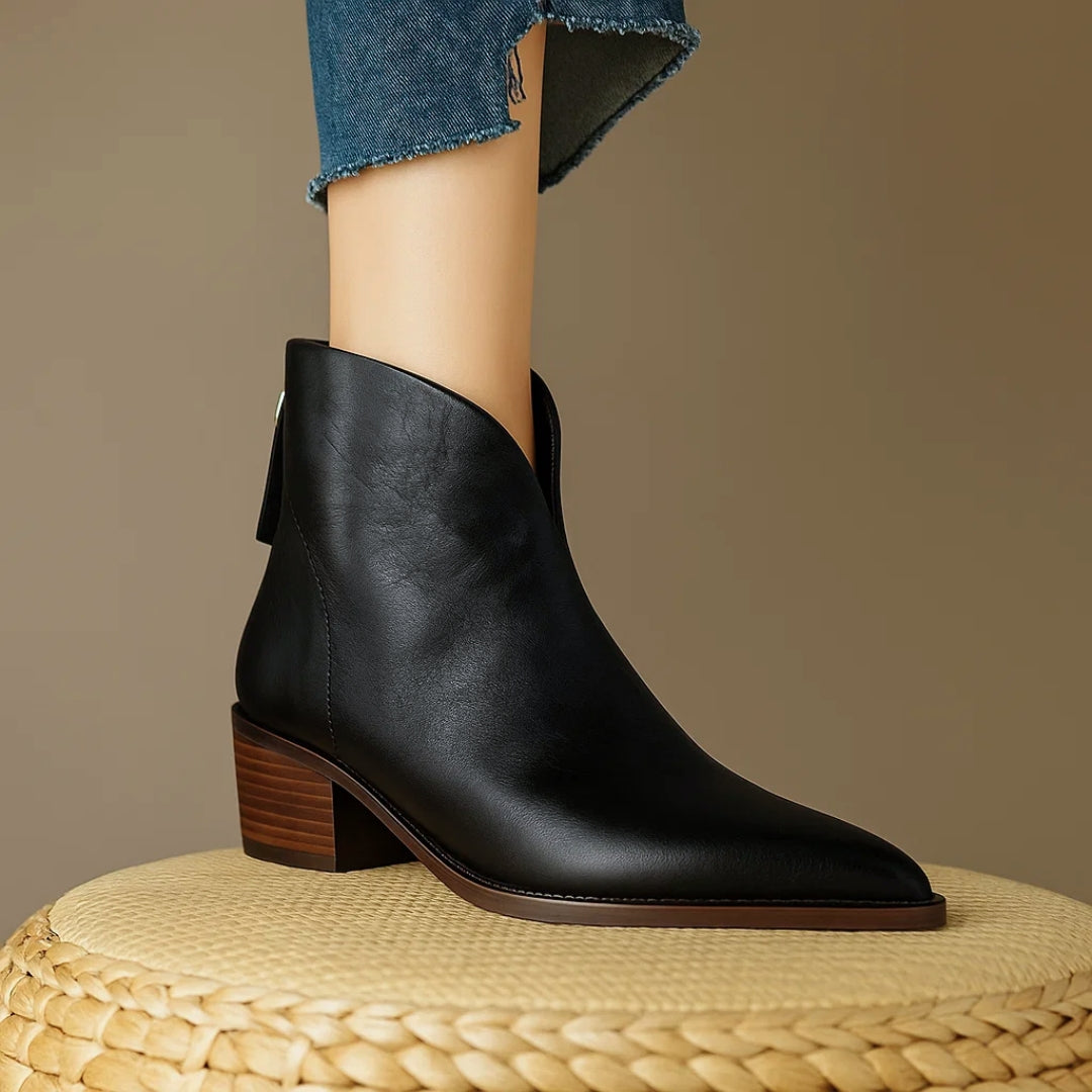 Carmela | Pointed Toe Ankle Heel Boots