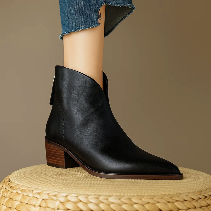 Carmela | Pointed Toe Ankle Heel Boots