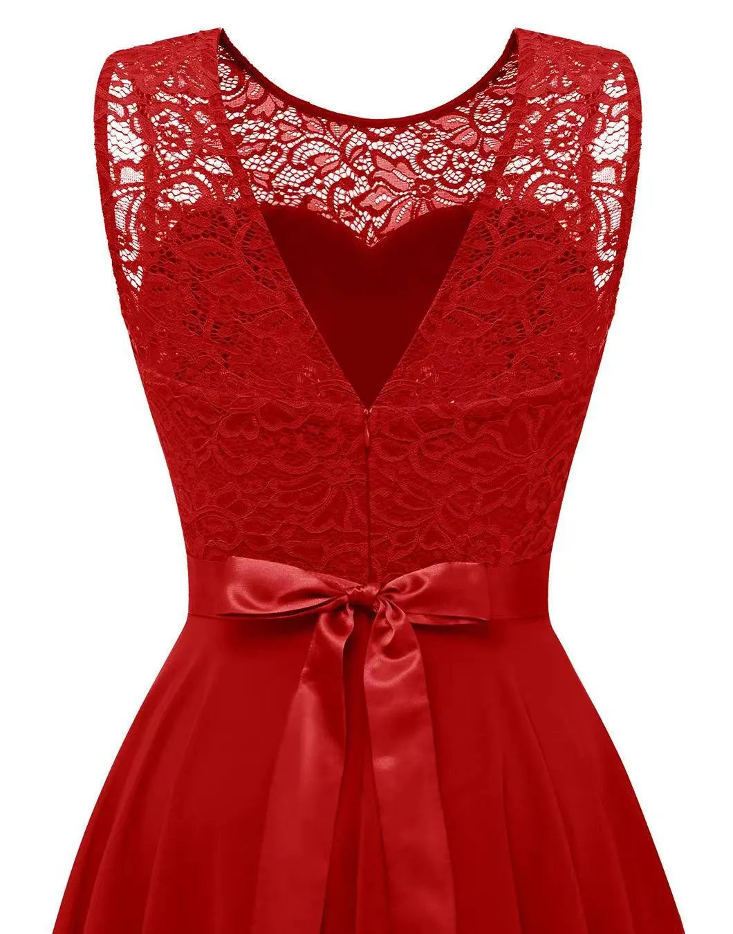 Margaux-Rose | Lace Bodice High Low Chiffon Dress