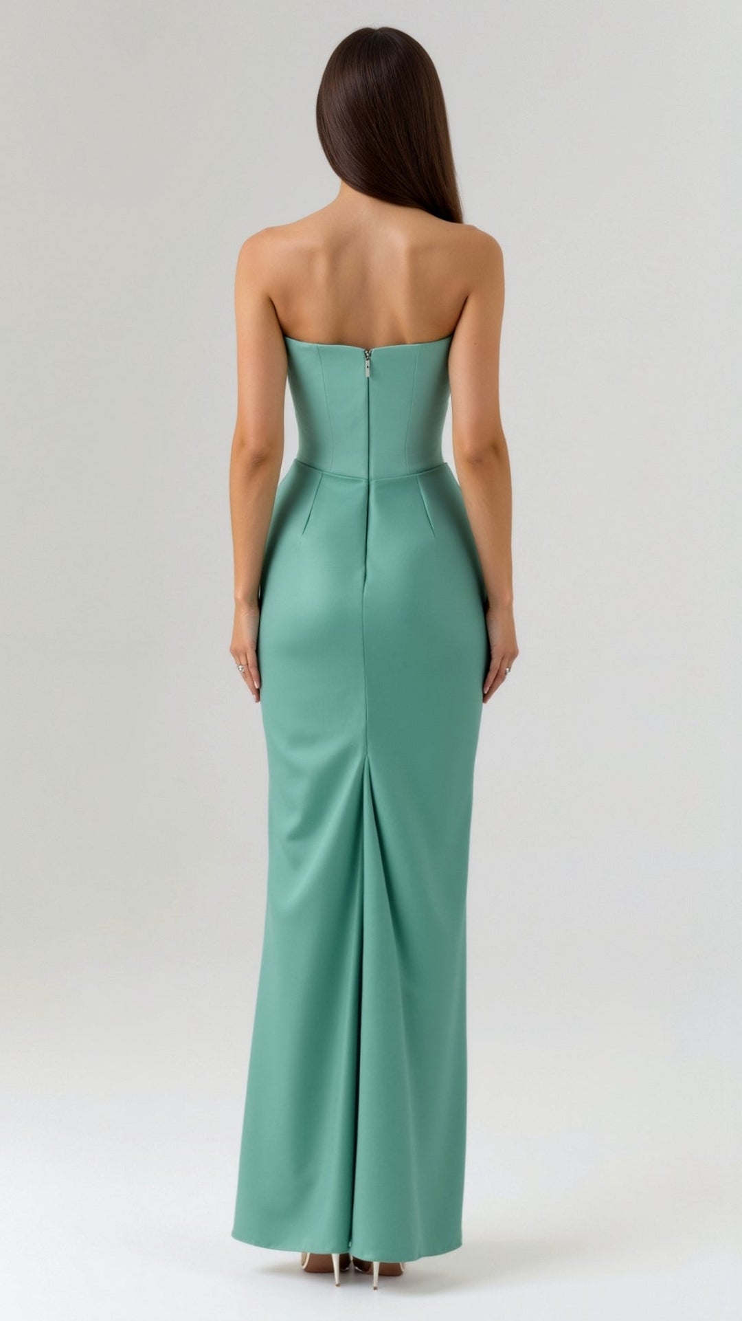 Lyra | Strapless Satin Corset Maxi Dress