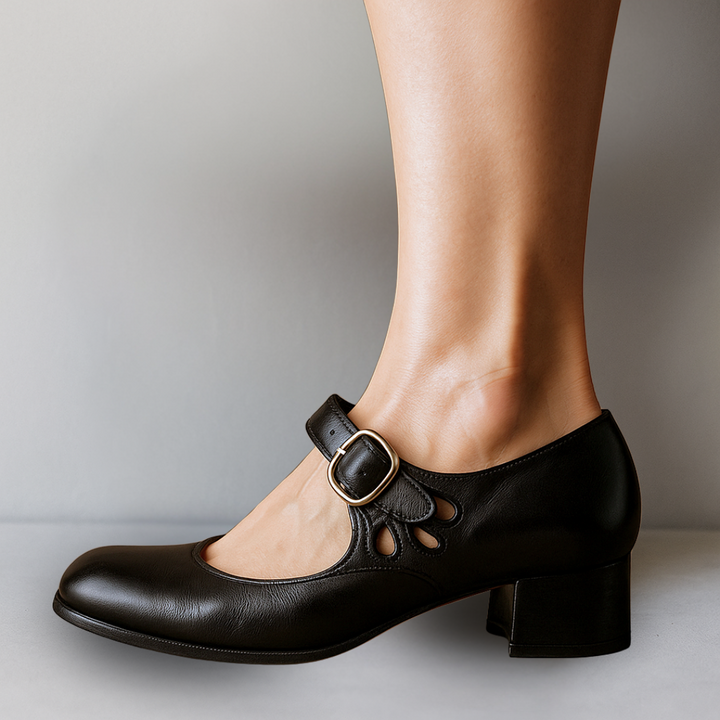 Themis | Cutout Mary Jane Block Heels