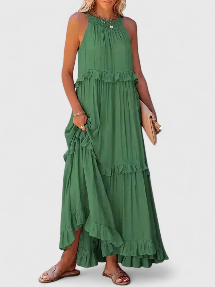 Lyric | Sleeveless Tiered Ruffle Maxi Dress