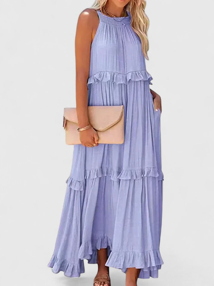 Lyric | Sleeveless Tiered Ruffle Maxi Dress